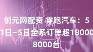 创元网配资 零跑汽车：5月1日—5日全系订单超18000台